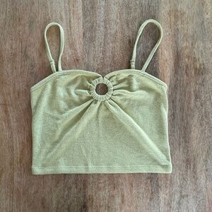 American Eagle Light Green Crop Top Adjustable Straps Size M NWOT